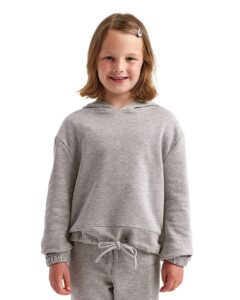 TriDri TD85B Youth Maria Hooded Sweatshirt – Heather Grey (on model)