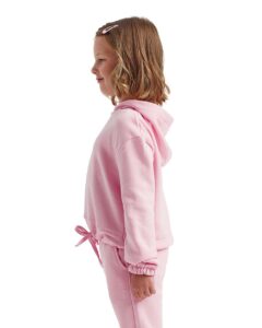 TriDri TD85B Youth Maria Hooded Sweatshirt – Light Pink (on model side)