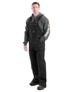 Berne Apparel B1068 Men’s Acre Unlined Washed Bib Overall – Black_42 (on model)