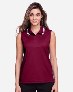Devon & Jones DG20SW Women’s CrownLux Performance® Plaited Tipped Sleeveless Polo