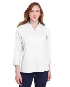 Devon & Jones DG560W Women’s Crown Collection® Stretch Broadcloth Three-Quarter Sleeve Blouse