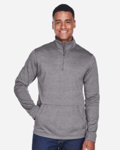 Devon & Jones DG798 Men’s Newbury Mélange Fleece Quarter-Zip Pullover