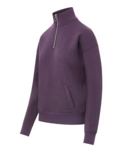 MV Sport W20189 Women’s Cloud Fleece Quarter-Zip Sweatshirt – Eggplant (side)