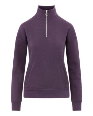 MV Sport W20189 Women’s Cloud Fleece Quarter-Zip Sweatshirt – Eggplant