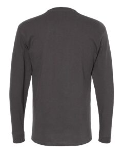 M&O 4820 Unisex Gold Soft Touch Long Sleeve T-Shirt – Charcoal (back)