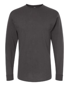 M&O 4820 Unisex Gold Soft Touch Long Sleeve T-Shirt – Charcoal