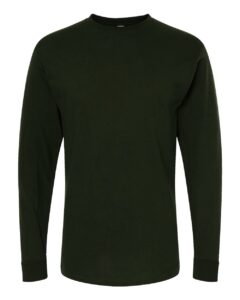 M&O 4820 Unisex Gold Soft Touch Long Sleeve T-Shirt – Forest Green