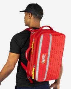 MERET M10101F-M Rapid™ PRO X Red Backpack Bag – Red (on model back)