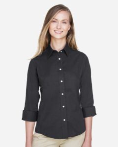 Devon & Jones DP625W Women’s Perfect Fit™ Three-Quarter Sleeve Stretch Poplin Dress Shirt