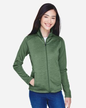 Devon & Jones DG796W Women’s Newbury Colorblock Mélange Fleece Full-Zip Jacket