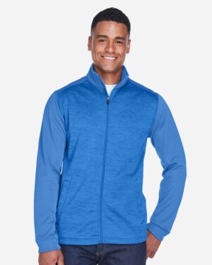Devon & Jones DG796 Men’s Newbury Colorblock Mélange Fleece Full-Zip jacket