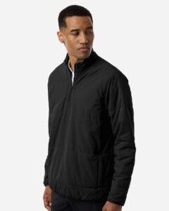 Adidas A2016 Men’s Ultimate365 Arctic Quarter-Zip Jacket – Black (on model side)