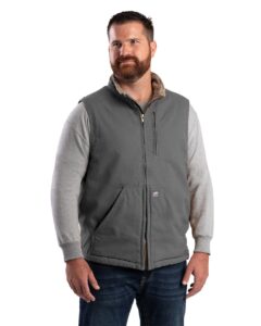 Berne Apparel V818 Men’s Heartland Sherpa-Lined Washed Duck Vest