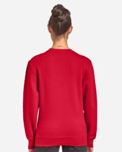 Lane Seven LS14004 Unisex Premium Crewneck Sweatshirt – Cardinal (on model back)