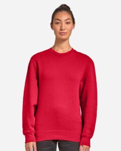 Lane Seven LS14004 Unisex Premium Crewneck Sweatshirt – Cardinal (on model)