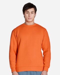 Lane Seven LS14004 Unisex Premium Crewneck Sweatshirt – Carrot (on model)