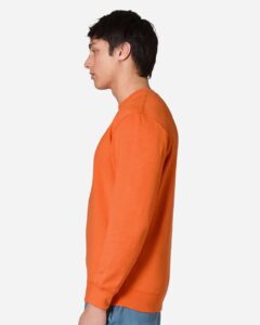 Lane Seven LS14004 Unisex Premium Crewneck Sweatshirt – Carrot (on model side)