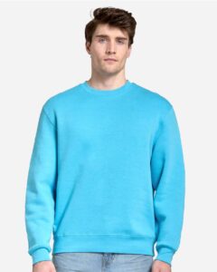 Lane Seven LS14004 Unisex Premium Crewneck Sweatshirt – Ocean Blue (on model)