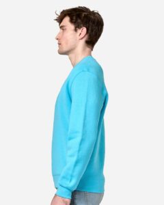 Lane Seven LS14004 Unisex Premium Crewneck Sweatshirt – Ocean Blue (on model side)