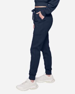 Lane Seven LST006 Unisex Premium Joggers – Navy (on model side)