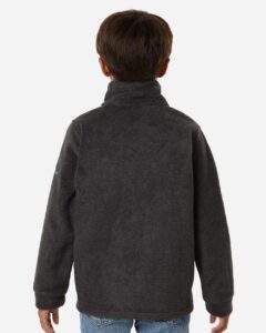 Columbia 212479 Youth Steens Mountain™ II Fleece Full-Zip Jacket – Charcoal Heather (on model back)
