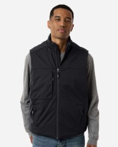 CORE365 CE716 Unisex Techno Lite Flat-Fill Insulated Vest – Black (on model)