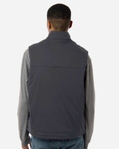CORE365 CE716 Unisex Techno Lite Flat-Fill Insulated Vest – Carbon (on model back)