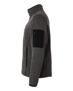 North End NE730 Men’s Jasper Full-Zip Fleece Jacket – Black/ Grey (side)