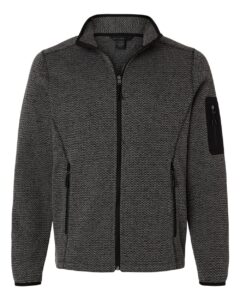 North End NE730 Men’s Jasper Full-Zip Fleece Jacket – Black/ Grey