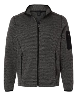North End NE730 Men’s Jasper Full-Zip Fleece Jacket – Black/ Grey