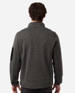 North End NE730 Men’s Jasper Full-Zip Fleece Jacket – Black/ Grey (on model back)