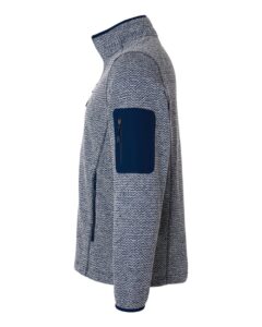 North End NE730 Men’s Jasper Full-Zip Fleece Jacket – Classic Navy/ White (side)