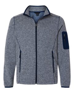 North End NE730 Men’s Jasper Full-Zip Fleece Jacket – Classic Navy/ White