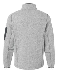 North End NE730 Men’s Jasper Full-Zip Fleece Jacket – Grey/ White (back)