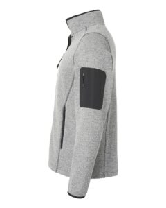 North End NE730 Men’s Jasper Full-Zip Fleece Jacket – Grey/ White (side)