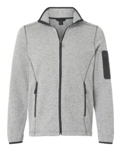 North End NE730 Men’s Jasper Full-Zip Fleece Jacket – Grey/ White