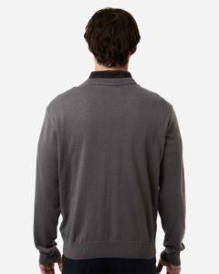 Devon & Jones DG445 Men’s New Classics V-Neck Sweater – Graphite (on model back)