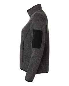 North End NE730W Women’s Jasper Full-Zip Fleece Jacket – Black/ Grey (side)