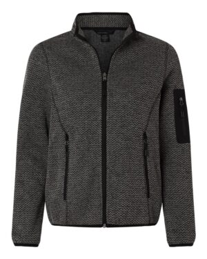 North End NE730W Women’s Jasper Full-Zip Fleece Jacket – Black/ Grey