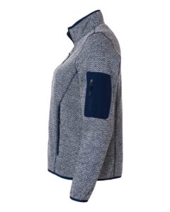 North End NE730W Women’s Jasper Full-Zip Fleece Jacket – Classic Navy/ White (side)