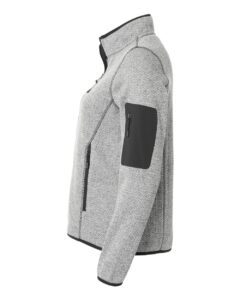 North End NE730W Women’s Jasper Full-Zip Fleece Jacket – Grey/ White (side)