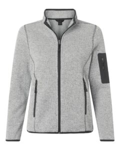 North End NE730W Women’s Jasper Full-Zip Fleece Jacket – Grey/ White