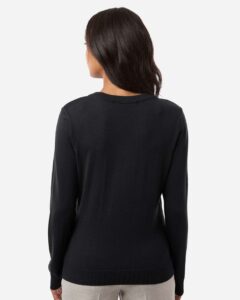 Devon & Jones DG445W Women’s New Classics V-Neck Sweater – Black (on model back)