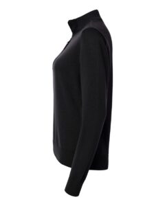 Devon & Jones DG446W Women’s New Classics Quarter-Zip Sweater – Black (side)