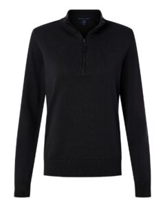 Devon & Jones DG446W Women’s New Classics Quarter-Zip Sweater – Black