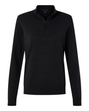 Devon & Jones DG446W Women’s New Classics Quarter-Zip Sweater – Black