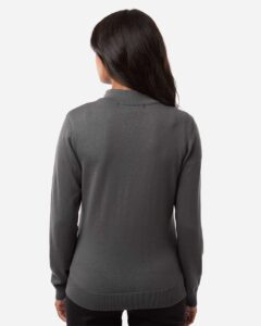 Devon & Jones DG446W Women’s New Classics Quarter-Zip Sweater – Graphite (on model back)