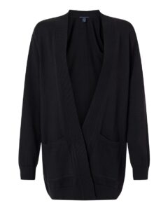 Devon & Jones DG447W Women’s New Classics Open Cardigan Sweater – Black