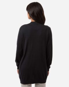 Devon & Jones DG447W Women’s New Classics Open Cardigan Sweater – Black (on model back)