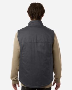 Harriton M723 Unisex ClimaBloc® Station Vest – Dark Charcoal (on model back)